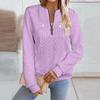 Women's Fashion Long Sleeve Solid Color Casual Collar Zipper Long Sleeve Sweatshirt