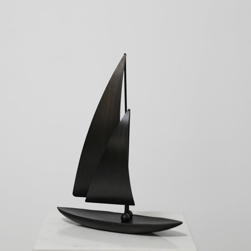 Modern Minimalist Metal Sailboat Decorative Sculpture Living Room Office Entryway Home Dcor Gift