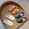 Children Boys Leather 2024 Spring and Autumn Simple Slip-on Round-toe School Loafers Flats Moccasins Classic Formal