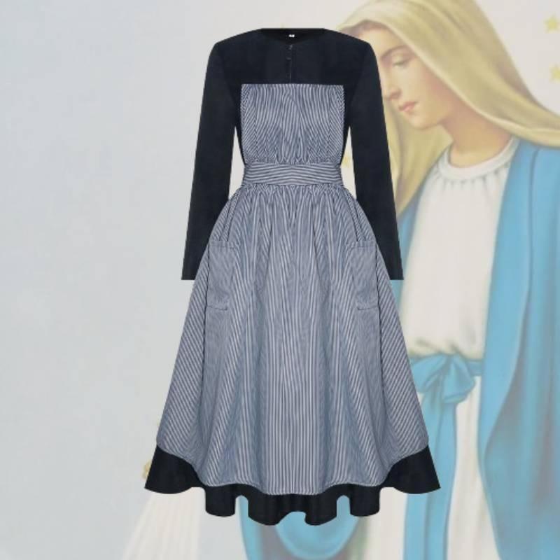 Maria Sound Of Music Cosplay Costume Halloween Stage Performance Outfit Amoury Spandex Fabric