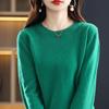 Women's Pure Wool Hollow Knit Round Neck Sweater - Stylish Autumn & Winter Pullover