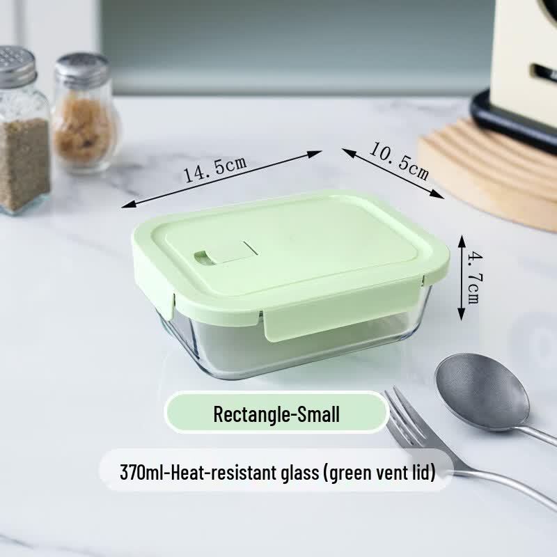 Rectangular Glass Microwaveable Lunch Box Set