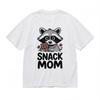 Damen Snack Mama Grafik T-Shirt Niedlicher Waschbär Schokoladenliebhaber Unisex 100% Baumwolle