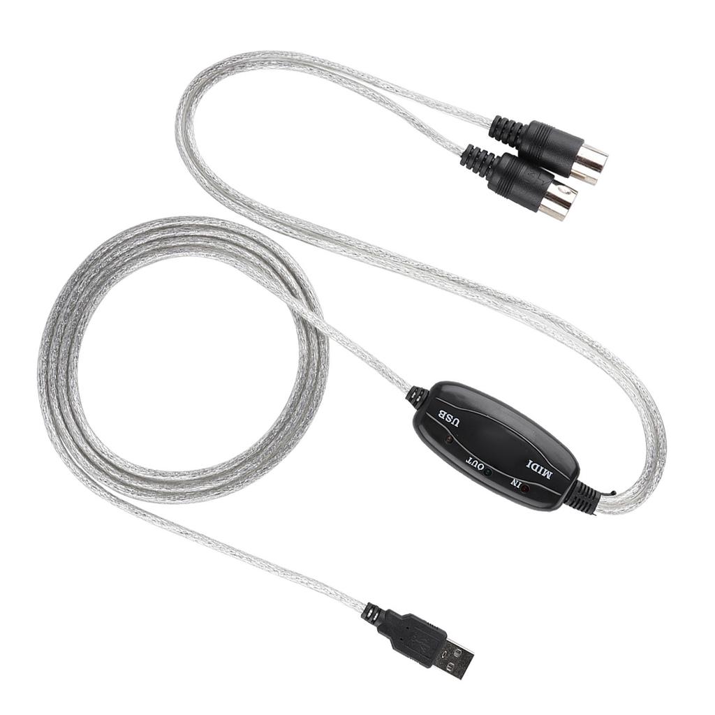 MIDI to USB Cable Converter MIDI Interface Adapter Cord Keyboard Music Editing Line