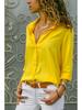 Autumn Winter Fashion Womens Chiffon Shirt Long Sleeves Deep V Neck