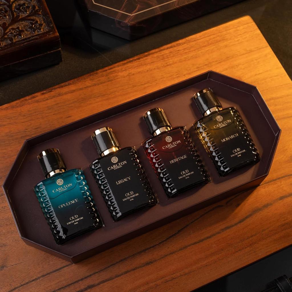 Carlton London Oud Prestige Gift Set of 4-30ml each | long lasting oud perfume set for man | luxury perfume for men