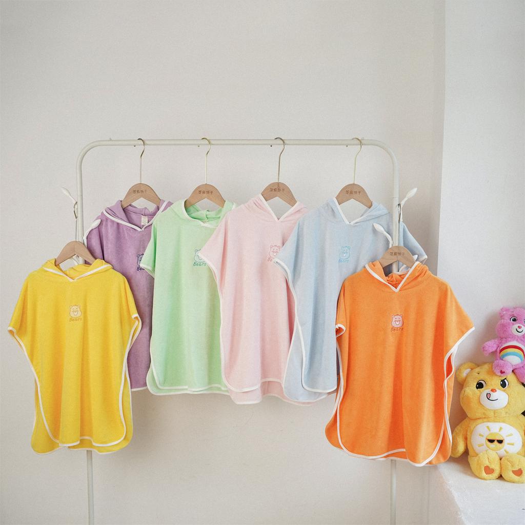110-130cm Children's Bathrobe Spring and Summer Cotton Towel Material Boys and Girls Hooded Bath Towel Bathrobe