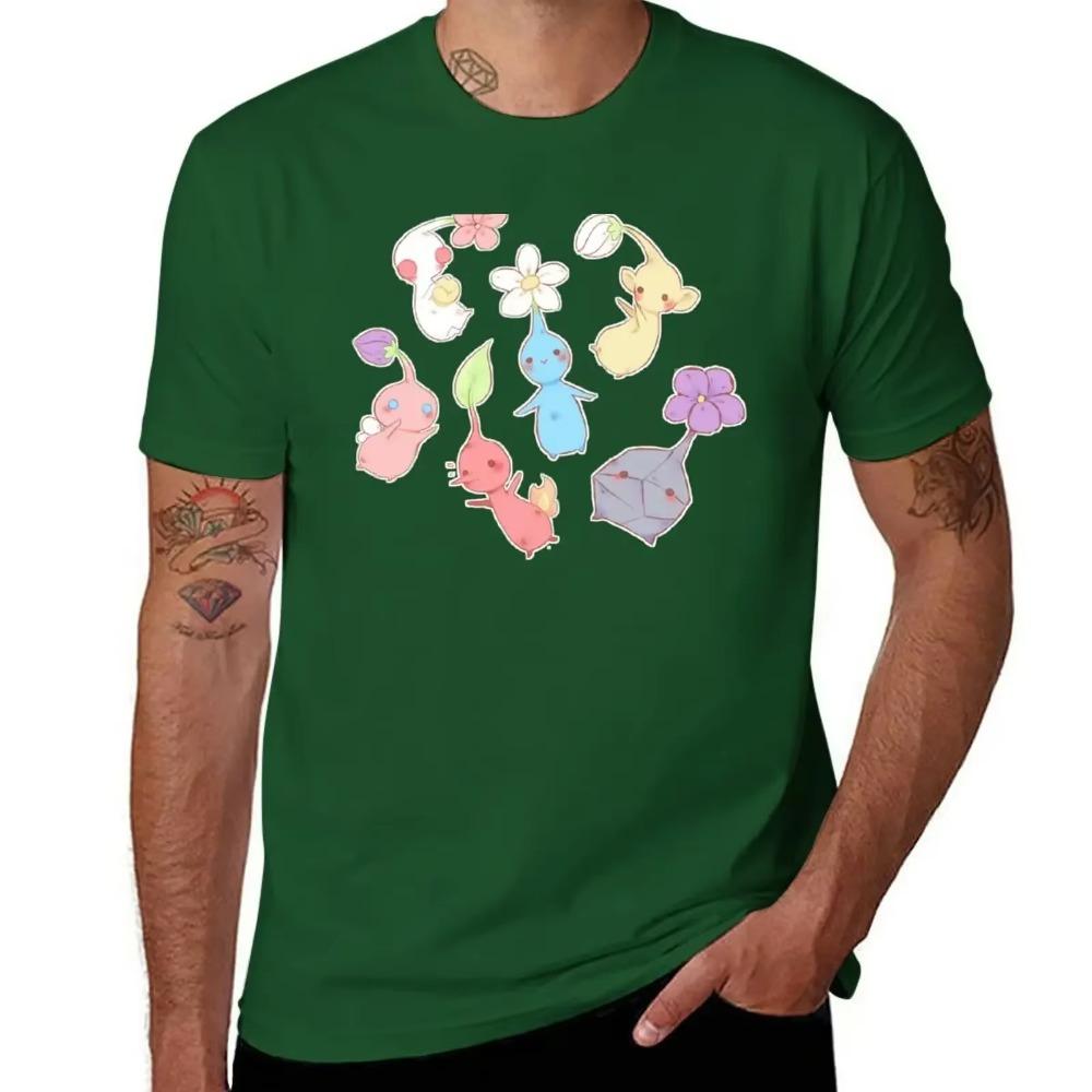 Pikmin Pattern T-Shirt Shirts Graphic Tees Plus Sizes Men Graphic T Shirts