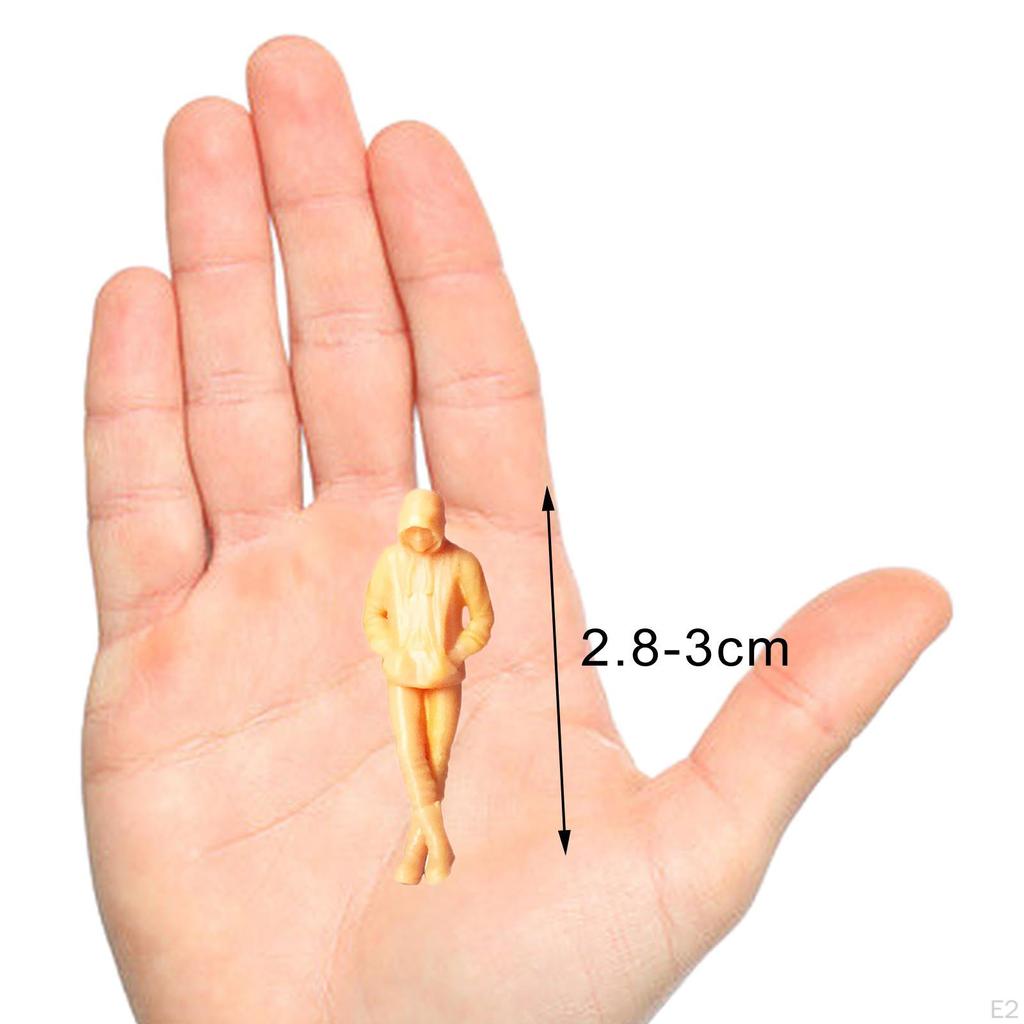1/64 Figures Tiny People Scenes Unpainted Miniature Model Character Doll for Accessories