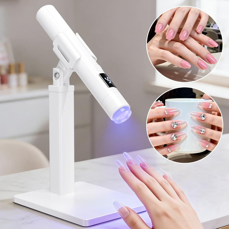 Rechargeable UV Nail Lamp Salon Grade Fast Curing Adjustable Stand LED Gel Dryer for Home DIY Use