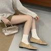 Ballerinas mit flachem Boden Damen Retro Wildleder Einzelne Schuhe mit Rock Französischer Feenstil Mary Jane Damenschuhe