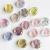Transparent Iridescent Aurora Glacier Flat Round Beads for DIY Jewelry and Handmade Accessories