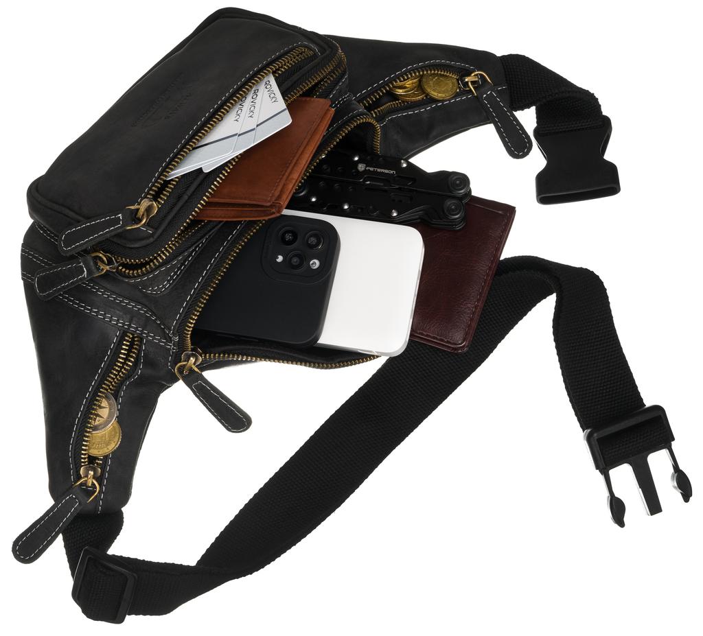 Leather Waist Bag 2506-MH-1908 Black