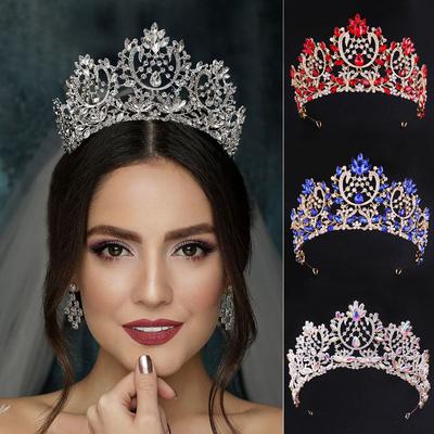Barok Lüks Kristal Yapay Elmas Kadınlar İçin Taçlar ve Taçlar Gelin Vintage Balo Diadem Gelin Düğün Saç Aksesuarları Takı