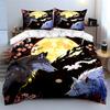 Wolf-Themed Art Set: Night Harmony Exquisite three-piece bedding set gift for kids and adults
