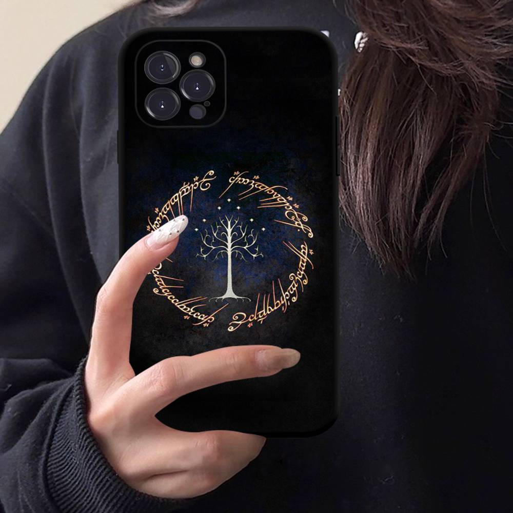 Movie The L-Lord R-Rings Black TPU Phone Case For Iphone17 Air 16 15 14 13 12 Pro 11 Pro Max Plus Protective Lens Cover Case