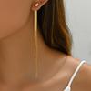 Women'S Golden-Plated Tassel Earrings Posts  Vintage Style, Versatile and ElegantDaily Earrings  Exquisite Accessories