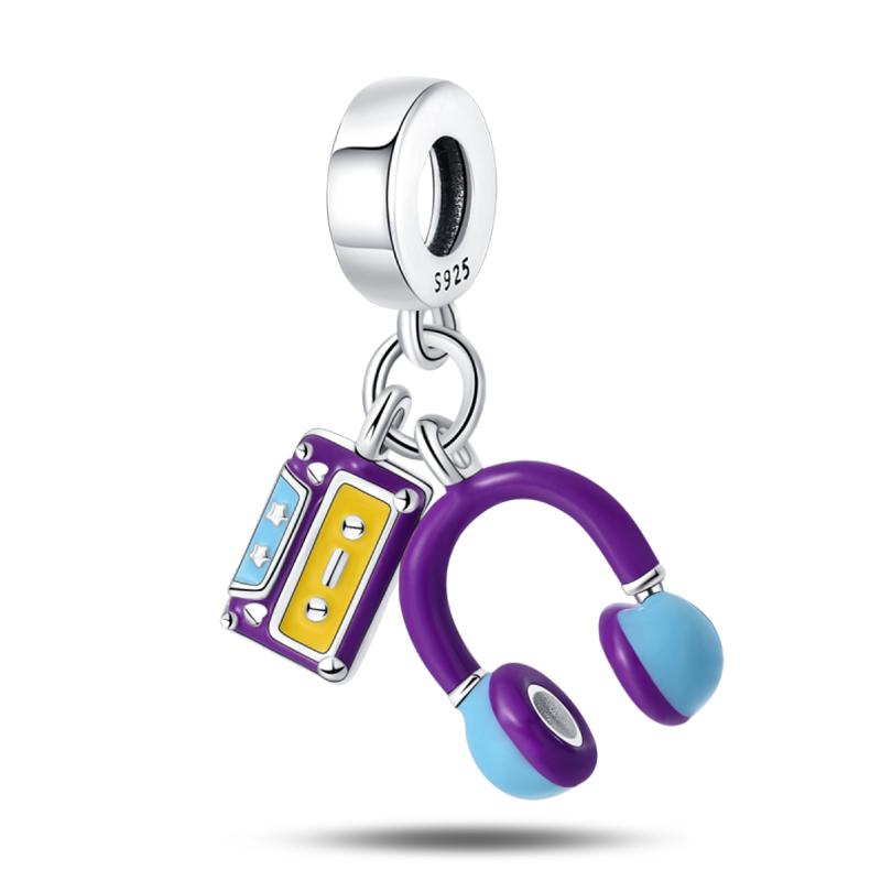 Piano Harp Violin Mike Headset Notescopper Music Series Charms Beads Fit Pan Original Bracelets Diy Fine Jewelry Gifts