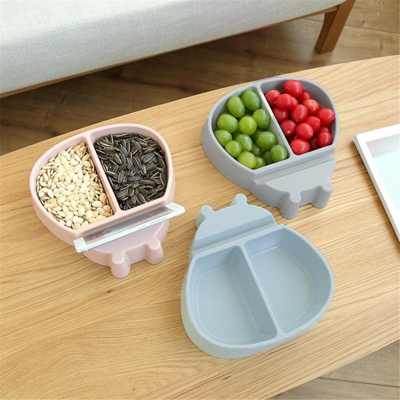 Plates For Food Creative Shape Lazy Snack Bowl Plastic Double Layers Snack Storage Box Bowl Lazy Fruit Plate Bowl Artifact Plate
