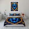 Blue Butterfly Heart Design Set Exquisite Three-Piece Bedding Set Gift For Kids And Adults