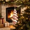 Festive Handmade Ornaments Christmas Ornament Crochet Kit, DIY Spiral Tree Starter Xmas Relaxing Crafting Hobbies Craft Kit for Holiday Home
