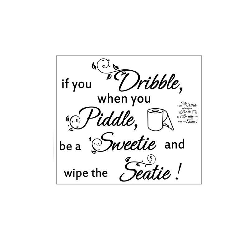 Toilet Sticker, Clean Pee Prompt Language, Little Man Toilet Seat Cover Sticker, Self-adhesive Wall Sticker, Bathroom Decoration