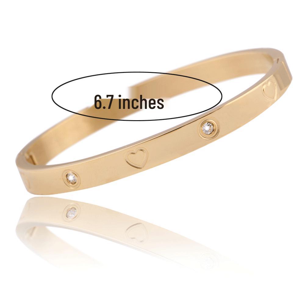 Stylish Zirconia Open Cuff Bracelet - 4MM/6MM Stainless Steel Couple Design