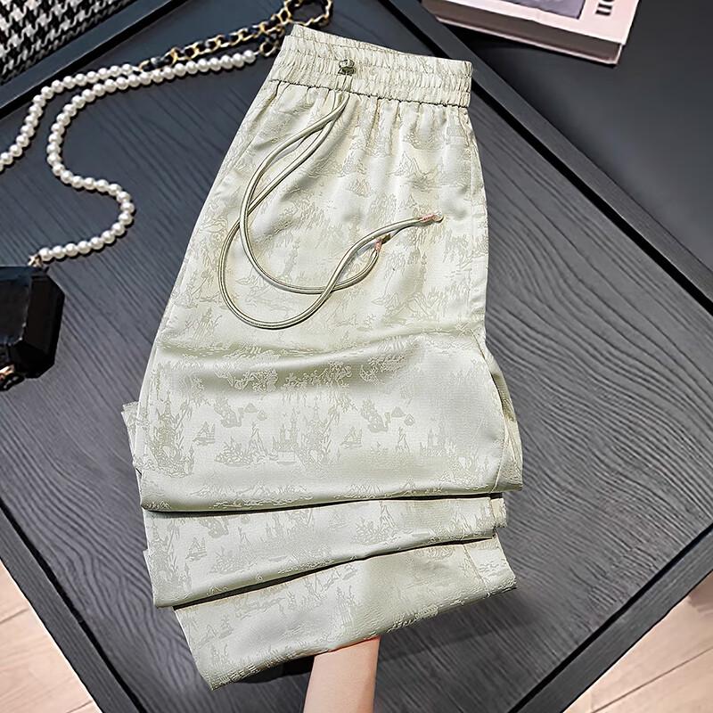 Taichi Women's Retro Jacquard Wide-Leg Pants