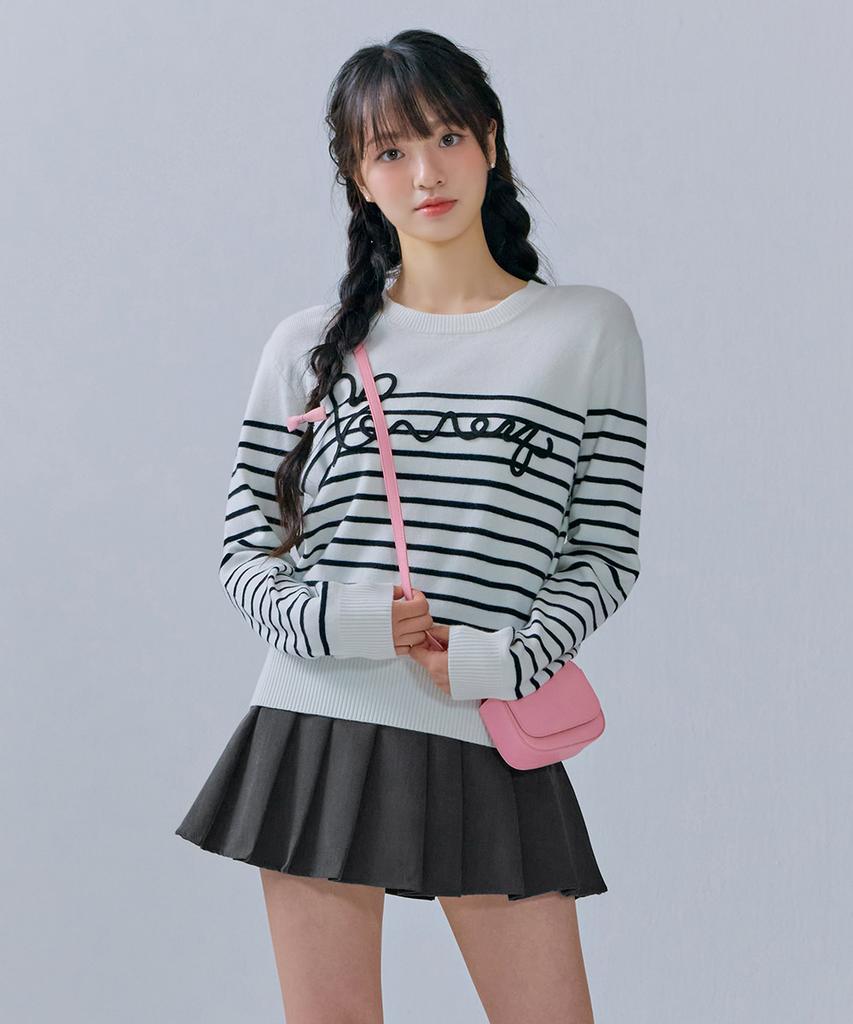 CHASECULT Women'S Striped Embroidered Sweater-Cfrg5263C01