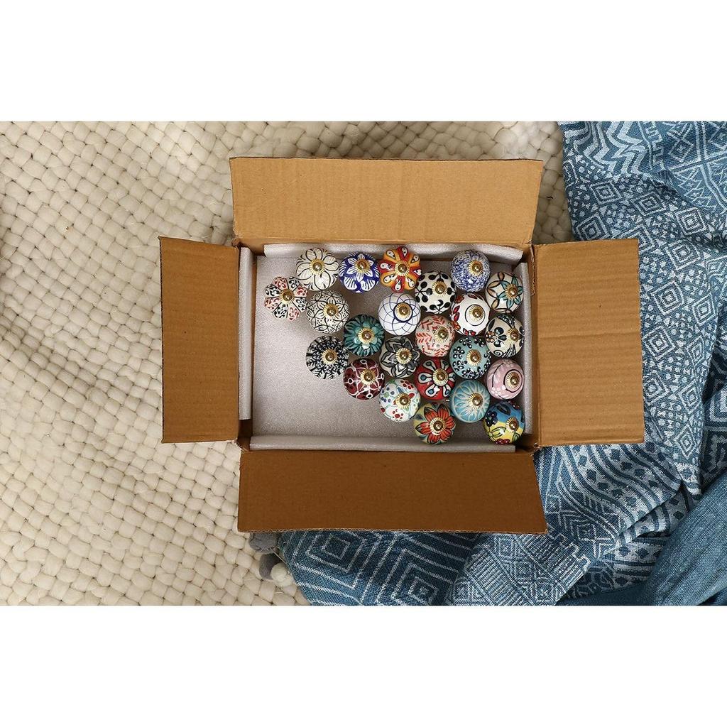 Gałki i uchwyty do drzwi do szafek kuchennych, dekoracja wnętrza domu (Wielokolorowy, D-1,6 x W-2,5 cala) - Opakowanie 25