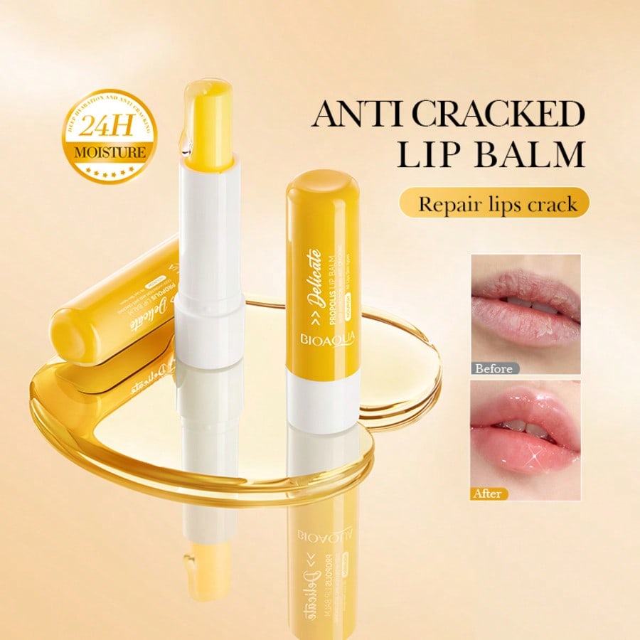 1Pc Propolis Lip Balm, Hydrating, Moisturizing, Anti-Cracked Lip Care Lip Gloss,Prevent Peeling And