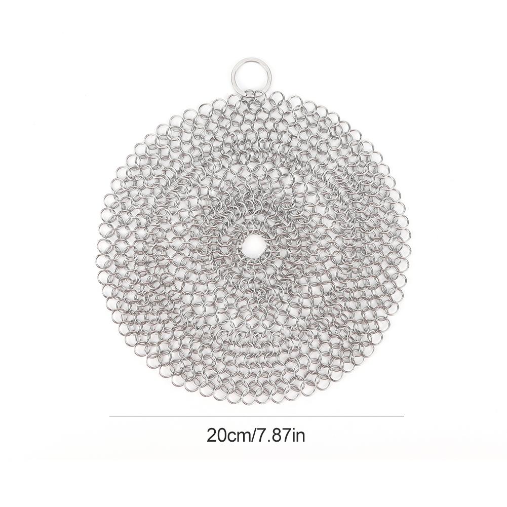 

316 Нержавіюча сталь Очищувач чавуну Кільчуга Скрабер Щітка Сітка для сковороди Домашній посуд Кухонний інструмент Чиста кухня Дрібні предмети