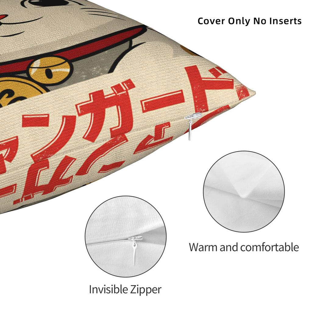 Maneki Neko Lucky Money Cat Pillow Case Soft Pillow Cover For Living Room Sofa Morden Pillowcases