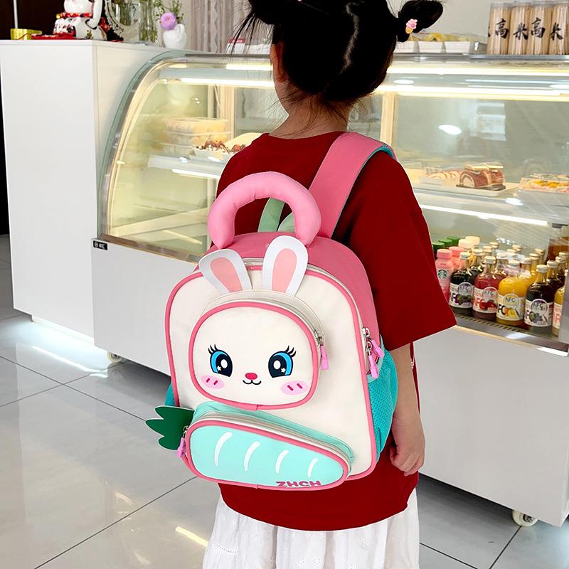 New kindergarten schoolbag lightweight and burden-reducing 3-6 year old boys and girls backpack cute rabbit children's backpack