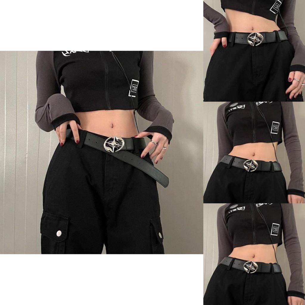 Black Elegant Womens Belt 2024 New Trendy Smooth Buckle Versatile For Outfits Summer