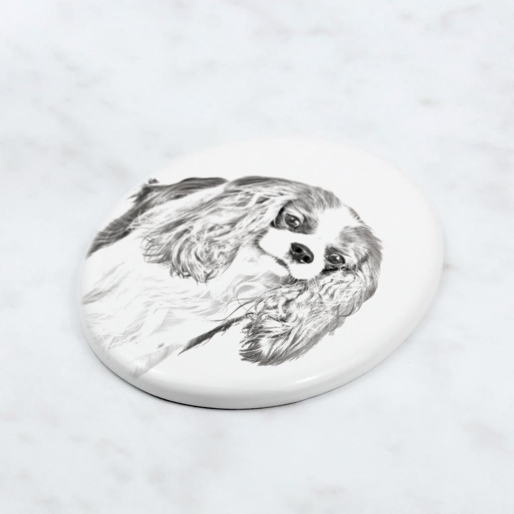 Cavalier King Charles Spaniel - Commemorative Plaque with a Photo of a Dog, Tombstone with a Print, Personalized Oval Plaque from the Art-Dog Brand