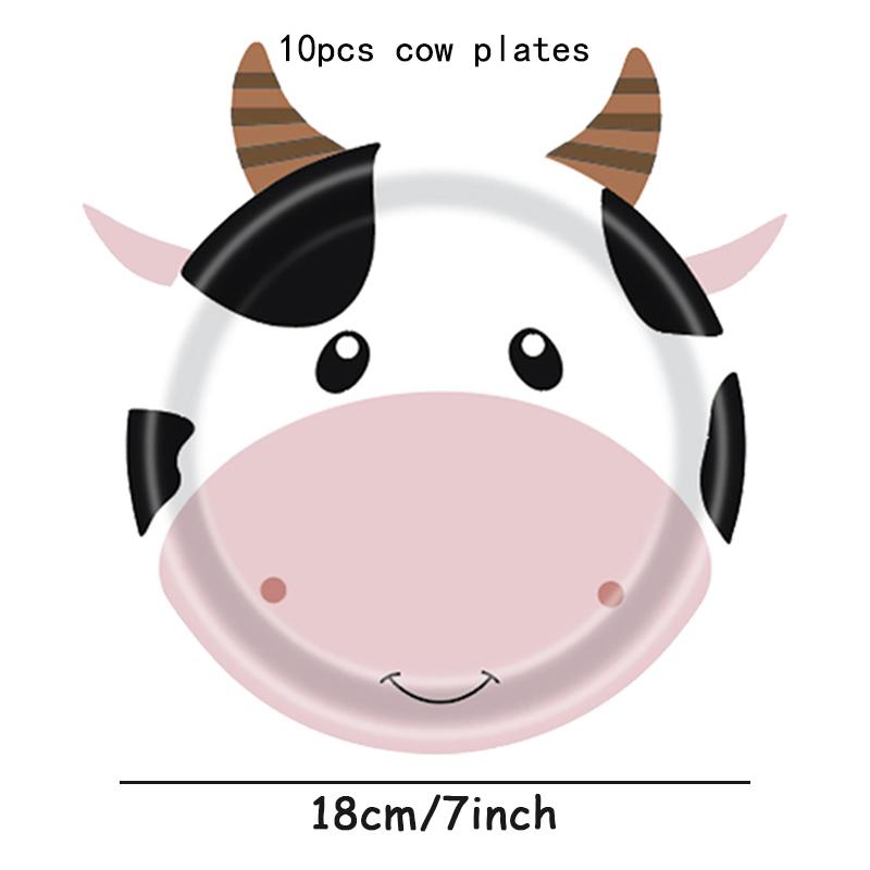 

10pcs New Farm Animals Party Plates Cute Lion Elephant Horse Paper Plate Cow Sheep Duck Disposable Plate Kids Birthday Tableware