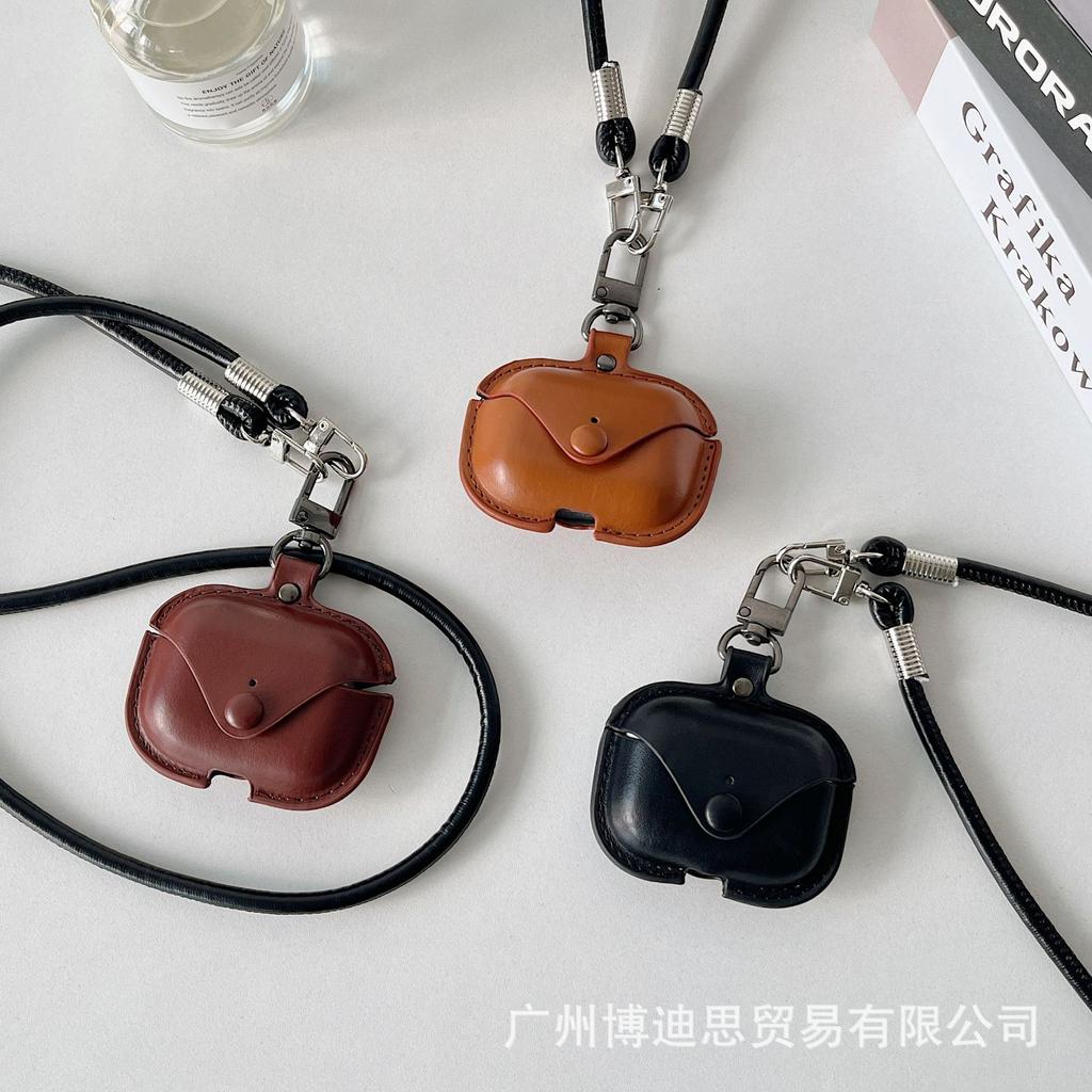 Simple business leather case for Apple AirPods wireless Bluetooth headset case 1/1/1/1st generation protective case