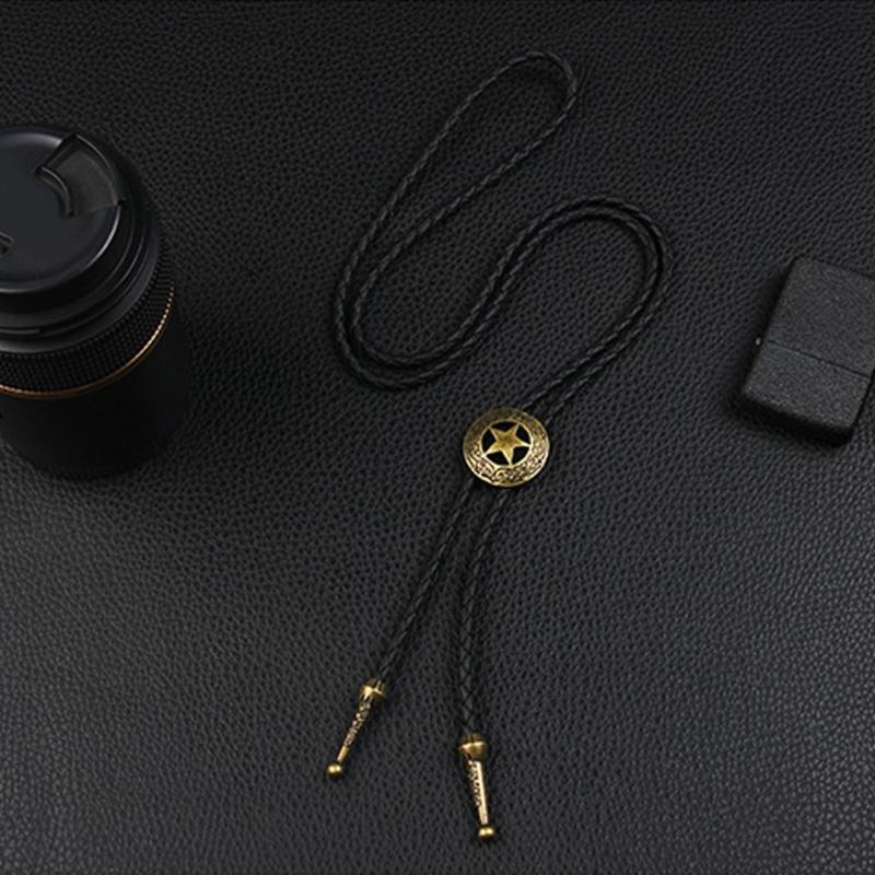 Star Pendant Faux Leather Rope Bolo Tie Shirt Collar Necktie Jewelry Accessories