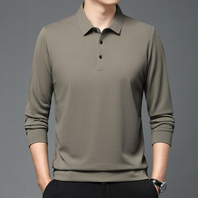 Dad Spring Tops, T-shirts, Long-sleeved Men's Bottoming Polo Shirts, Spring and Autumn Thin T-shirts