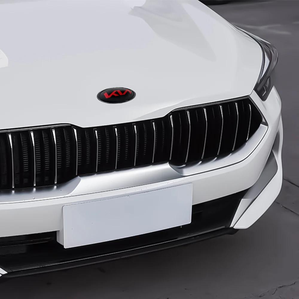 AHO1 1pcs 3D ABS Car Front Hood Logo Emblem Badge Sticker For KIA K2 K3 K5 K7 EV6 KX3 Soul Seltos Sportage Cerato Optima Sorento