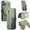 Wallet Case for iPhone 15 Pro - Leather/PU, Green