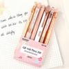 Six-piece Set of Push-button Neutral Pens for Students, Large-capacity Office Signature Pens, Brush Pens for Problem-solving