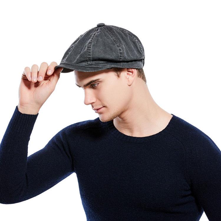 Unisex Vintage Cotton Duckbill Cap: Spring, Autumn & Winter Retro Solid Beret