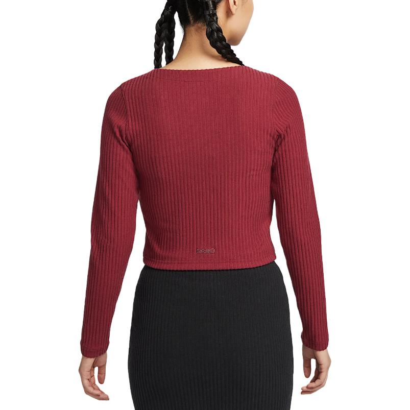 Nike Sportswear Chill Rib Snake Welcome Series Slim Fit Zipper Comfortable Fashion Versatile Soft Knit Top Women Tops Team-Red HV8459677