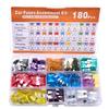 Kit Assortito 180 Fusibili Auto, 60 Mini Fusibili a Lama per Auto + 60 Fusibili Standard Automobilistici + 60 Micro Fusibili + Estrattore per Fusibili