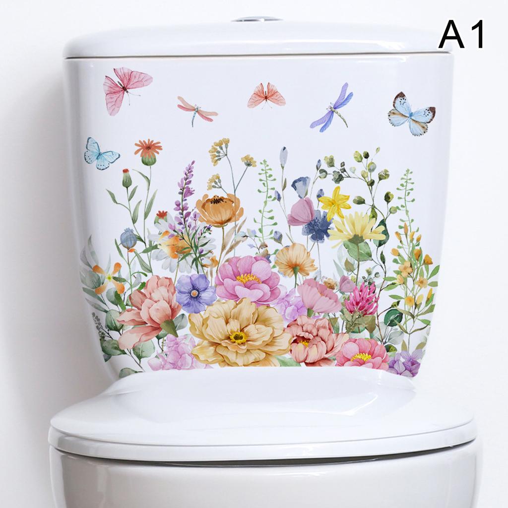 Verschiedene grüne Pflanzen Blumen Wandaufkleber Badezimmer Toilette Dekor Aufkleber Wohnzimmer Schrank Home Dekoration Selbstklebendes Wandbild