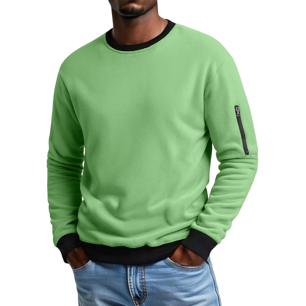 Men'S  Outdoors Leisure Trend Versatile Round  Neck Long  Sleeves T,Shirt