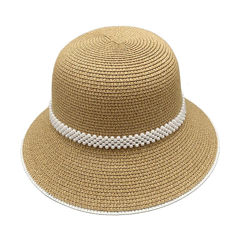Hepburn Style Hat Female Year Pearl Foreign Style Versatile Bucket Hat Versatile Retro Basin Hat Top Hat