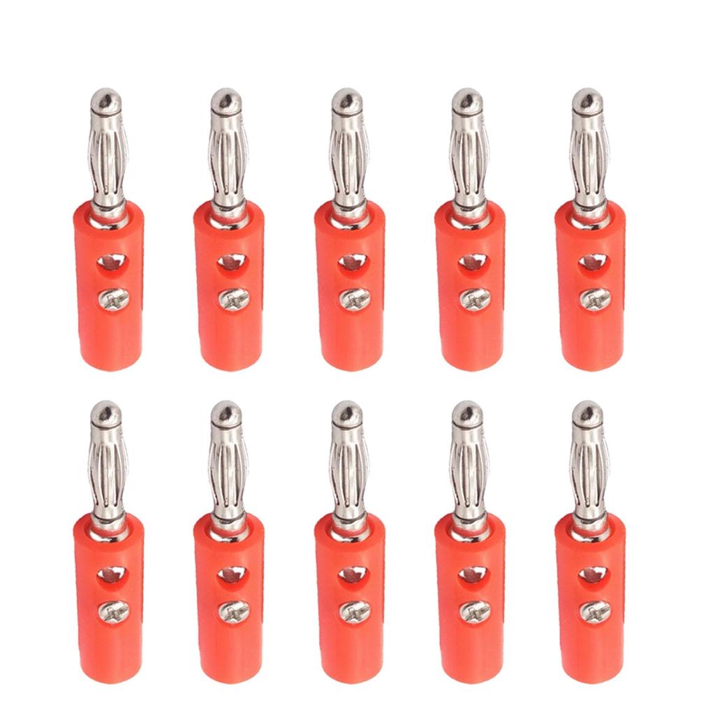 Convenient Red and Black 4mm Banana Plugs for Speaker Equipment (10pcs)